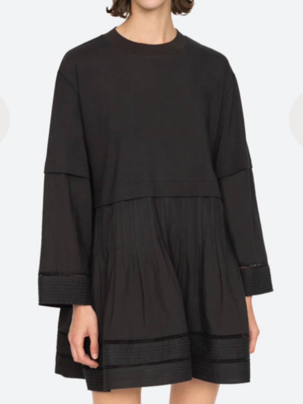 NWT Sea New York Black Renata Long Sleeve Tunic Dress Size Small